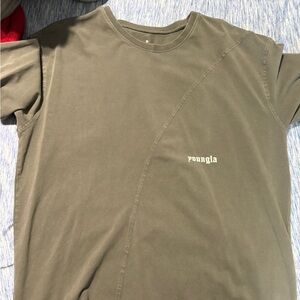 YoungLA Men's Khaki Short Sleeve Tee - worn once